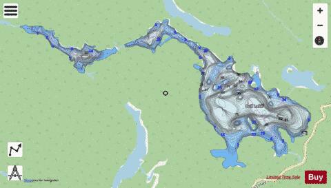 East Bull Lake + Little Bull Lake depth contour Map - i-Boating App - Streets