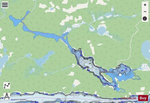 Deerhound Lake depth contour Map - i-Boating App - Streets