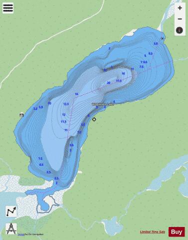 Wabikoba Lake depth contour Map - i-Boating App - Streets
