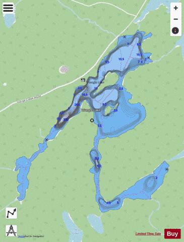 Triangle Lake depth contour Map - i-Boating App - Streets