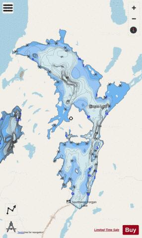Forgan Lake depth contour Map - i-Boating App - Streets
