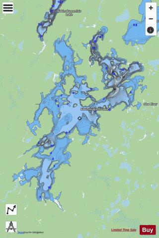 Kabinakagami Lake depth contour Map - i-Boating App - Streets