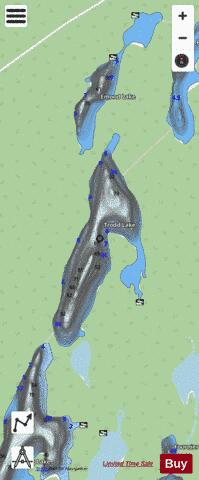 Trodd Lake #14 depth contour Map - i-Boating App - Streets