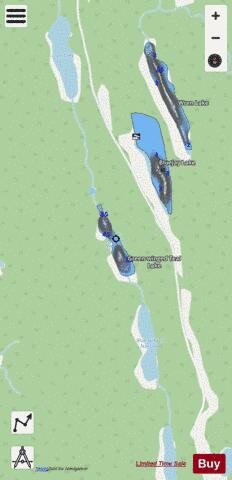 Greenteal & Blueteal Lakes depth contour Map - i-Boating App - Streets