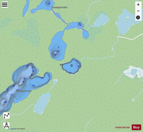 Lake # 20 depth contour Map - i-Boating App - Streets
