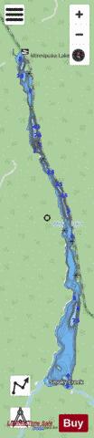Minnipuka Lake depth contour Map - i-Boating App - Streets