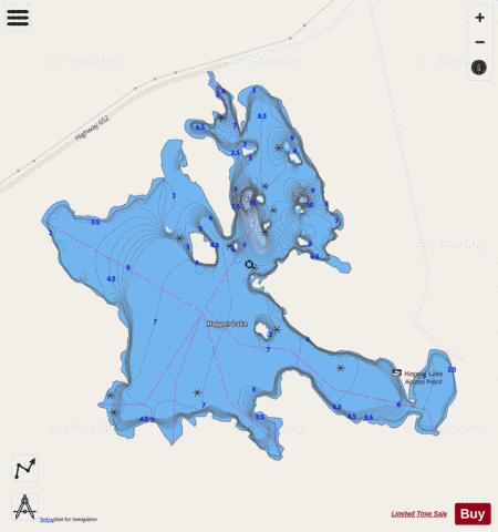 Hopper Lake depth contour Map - i-Boating App - Streets