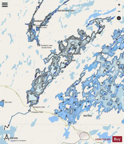 Finlayson Lake depth contour Map - i-Boating App - Streets