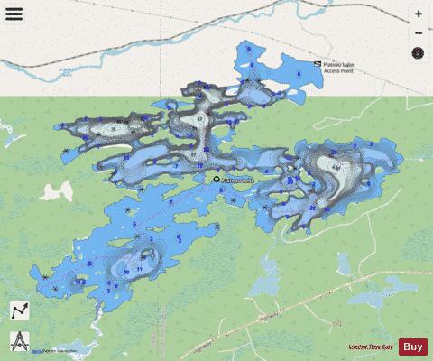 Plateau Lake depth contour Map - i-Boating App - Streets