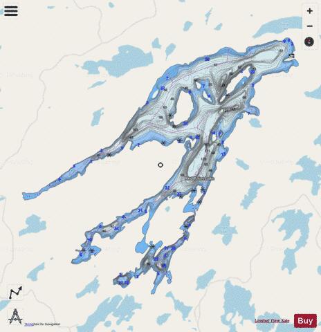 Red Paint Lake depth contour Map - i-Boating App - Streets