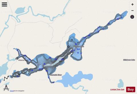 Melema Lake depth contour Map - i-Boating App - Streets
