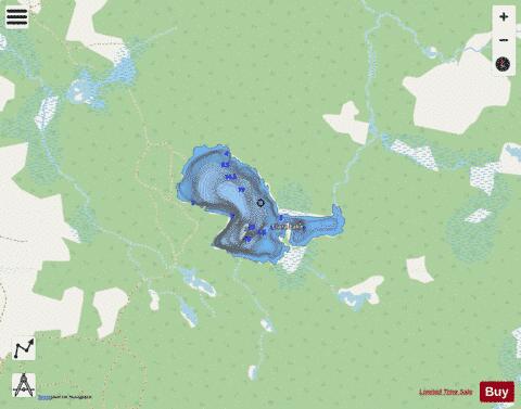 Clara Lake depth contour Map - i-Boating App - Streets