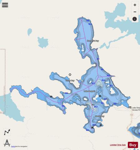 Despair Lake depth contour Map - i-Boating App - Streets