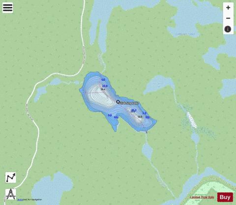Gliskning Lake depth contour Map - i-Boating App - Streets