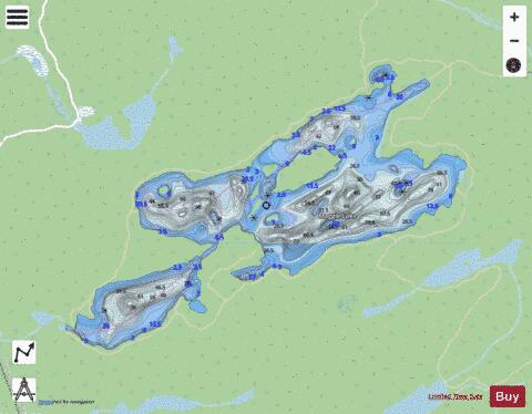 Maggie Lake depth contour Map - i-Boating App - Streets