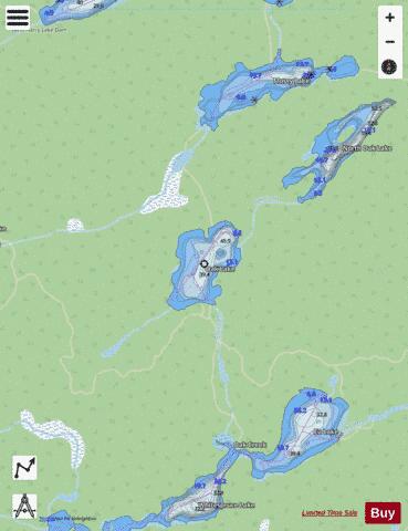Oak Lake depth contour Map - i-Boating App - Streets