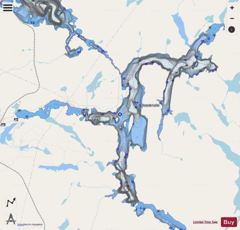 Cassels Lake depth contour Map - i-Boating App - Streets