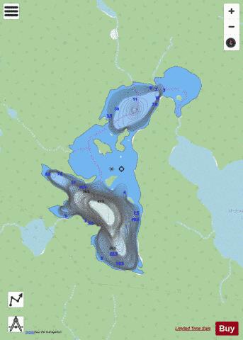 Upper Pancake Lake depth contour Map - i-Boating App - Streets