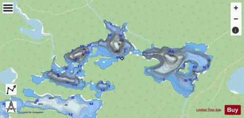 Quintet Lakes depth contour Map - i-Boating App - Streets