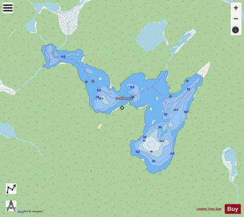 Saddle Lake depth contour Map - i-Boating App - Streets