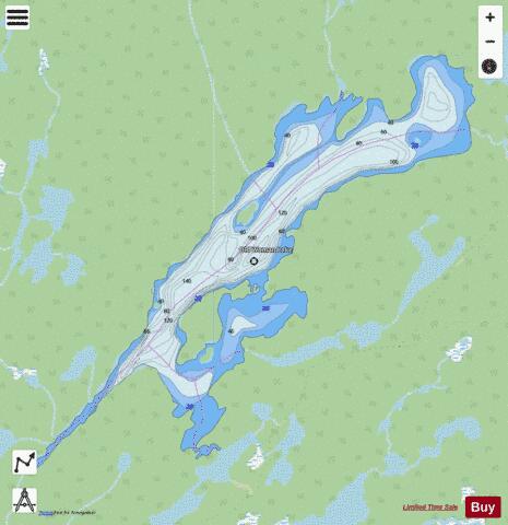 Old Woman Lake depth contour Map - i-Boating App - Streets