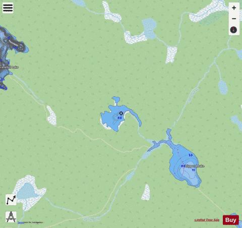 Unamed lake betweem Cranebill and Lilypond lakes depth contour Map - i-Boating App - Streets