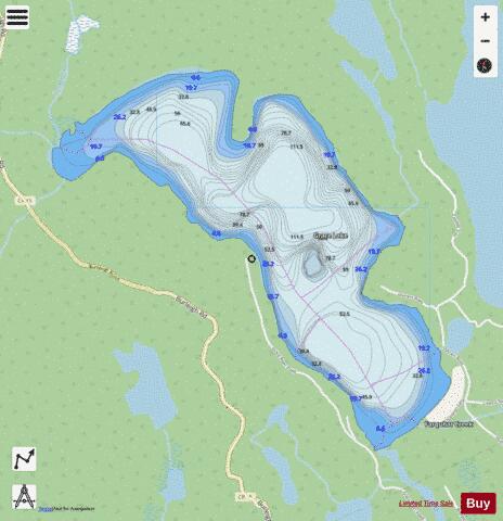 Grace Lake depth contour Map - i-Boating App - Streets