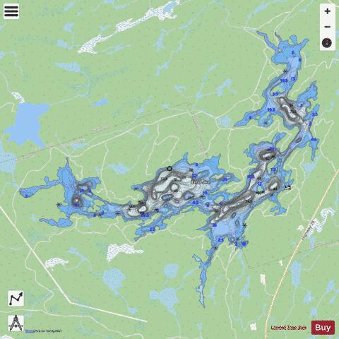 Eels Lake depth contour Map - i-Boating App - Streets