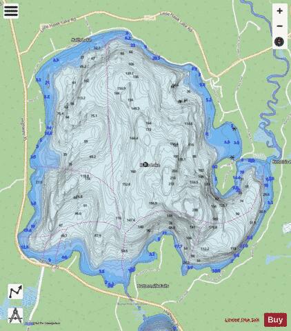 Halls Lake depth contour Map - i-Boating App - Streets