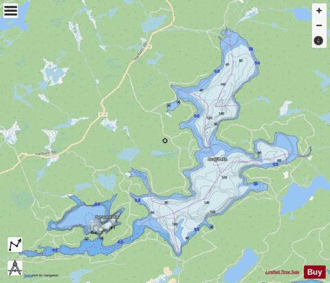 Drag Lake depth contour Map - i-Boating App - Streets