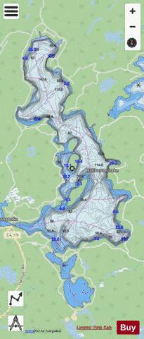 Haliburton Lake depth contour Map - i-Boating App - Streets