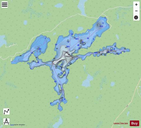 Wintering Lake depth contour Map - i-Boating App - Streets