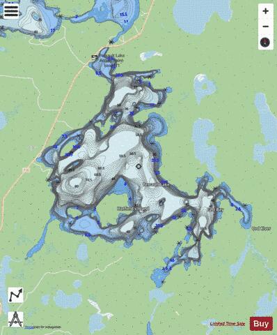 Perrault Lake depth contour Map - i-Boating App - Streets