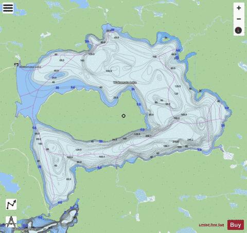 Wakomata Lake depth contour Map - i-Boating App - Streets