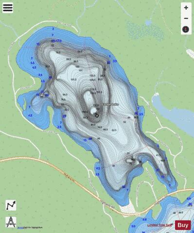 Carson Lake depth contour Map - i-Boating App - Streets