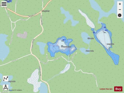 Brush Lake depth contour Map - i-Boating App - Streets