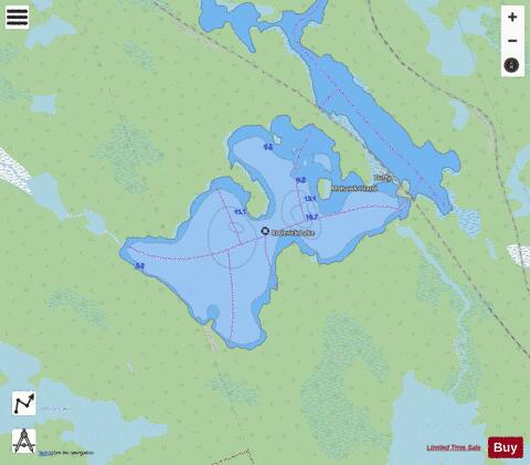 Roderick Lake depth contour Map - i-Boating App - Streets