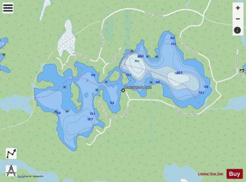 Manitouwaba Lake depth contour Map - i-Boating App - Streets