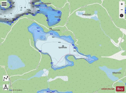 Dyson Lake depth contour Map - i-Boating App - Streets