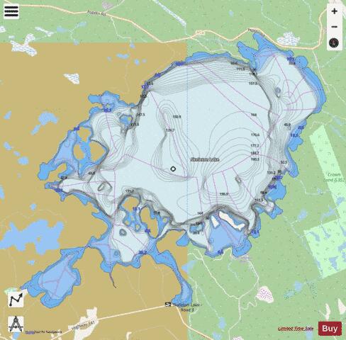 Skeleton Lake depth contour Map - i-Boating App - Streets