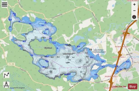 Lake Vernon depth contour Map - i-Boating App - Streets