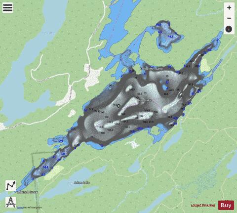 Birch Lake depth contour Map - i-Boating App - Streets