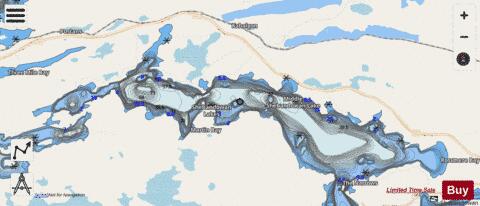 Shebandowan Lakes depth contour Map - i-Boating App - Streets