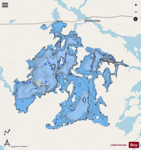 Kawaweogama Lake depth contour Map - i-Boating App - Streets
