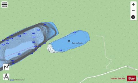 Bearpad Lake depth contour Map - i-Boating App - Streets