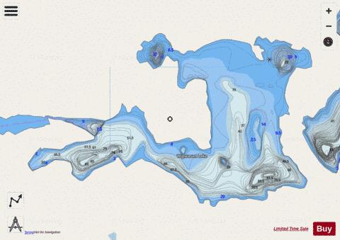 Wigwasan Lake depth contour Map - i-Boating App - Streets