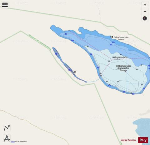 South Fallingsnow East Lake depth contour Map - i-Boating App - Streets