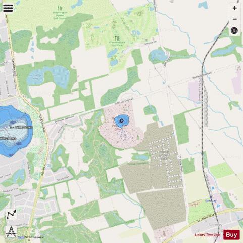 Shadowmere Lake depth contour Map - i-Boating App - Streets