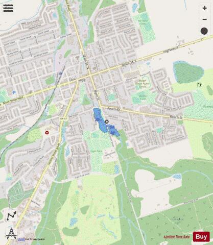 Elgin Pond depth contour Map - i-Boating App - Streets