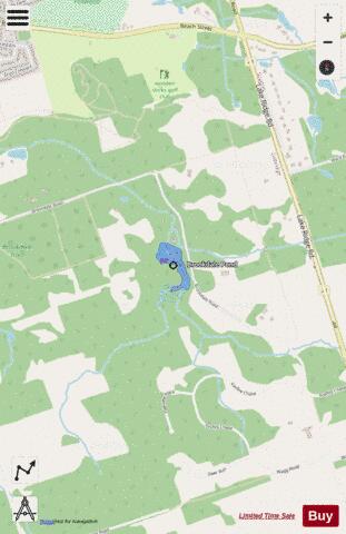 Brookdale Pond depth contour Map - i-Boating App - Streets